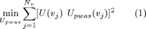 $$ \min_{U_{pwas}} \sum_{j=1}^{N_v} [U(v_j)-U_{pwas}(v_j)]^2 \qquad (1) $$